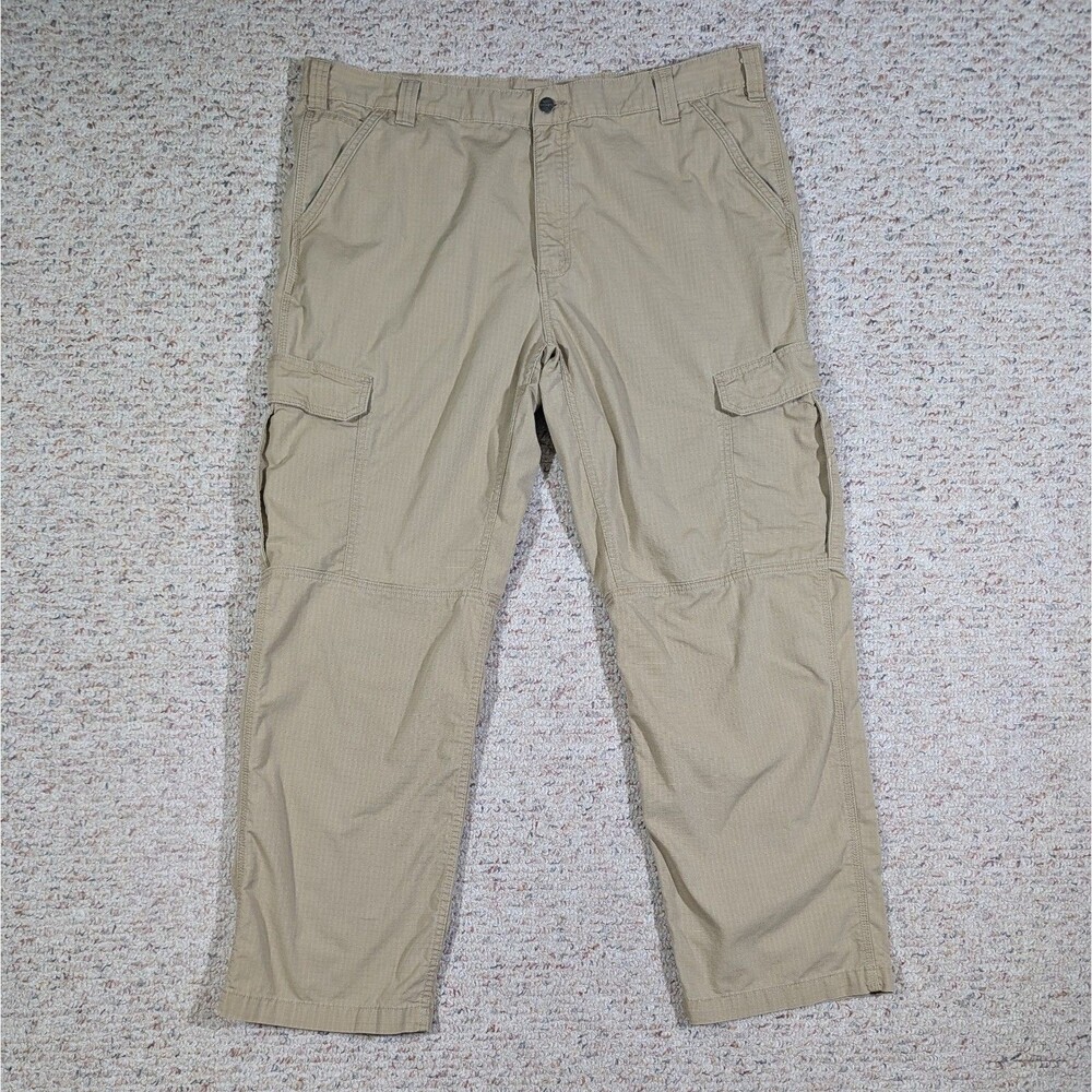 Carhartt Pants Mens 42x32 Beige Force Relaxed Fit Ripstop Cargo Work BN4200-M